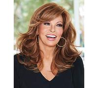 Raquel Welch Perruque Cappucino ombrée avec dentelle frontale, couleur RL12/22SS, 30,5 cm de long, ondulées ondulées sur le devant, résistante à la chaleur, synthétique, partie monofilament nouée à la