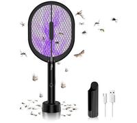 Ezilight Raquette anti-moustique et insectes Mosquito Racket 2 en 1 Noir