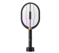 Raquette Anti-moustiques électrique 3000 V Améliorée avec Lumière UV Violette, Rechargeable par USB-c, Tue-Mouches Efficace pour Une Utilisation Intérieure Et Extérieure