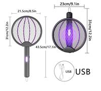 Raquette Anti-Moustiques Électrique Pliable,Rechargeable Par Usb,Tueur De Moustiques Électrique,Tapette Répulsif,Lampe Anti-Moustiques,Insectes Volants,1 Pièce - Type S1
