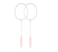 Raquette Badminton Raquette de Badminton Double Beat Alloy, Raquette d'attaque et défense avec Sac d'entraînement(Pink with Bag Ball)