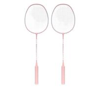 Raquette Badminton Raquette de Badminton Double Beat Alloy, Raquette d'attaque et défense avec Sac d'entraînement(Pink with Bag)