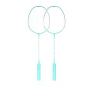 Raquette Badminton Raquette de Badminton Double Beat Alloy, Raquette d'attaque et défense avec Sac d'entraînement(Green with Bag Ball)