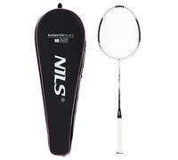 Raquette de badminton en carbone isometrique + housse NILS NR305 Blanc 67 cm