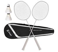 Raquette de badminton en fibre de carbone composite 4U ultra légère et durable, avec poignée antidérapante G5, y compris 2 badmintons et 1 sac, conçue pour les débutants pour commencer à s'entraîner