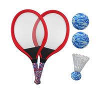 Raquette De Badminton Enfant - Raquettes De Tennis Et Badminton Jouet Extérieur - Paire Débutants Ados avec Balle pour École Maternelle Plage Cour de Récréation
