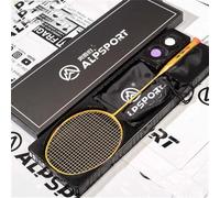 Raquette De Badminton Professionnelle Bbq2.0 avec Sac De Cordage Gratuit, 100% Fibre De Carbone Super Légère, 1pcs Yellow Boxed