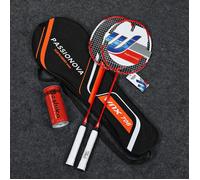 Raquette de badminton - TD® - Cadre en forme d'œuf - Forte élasticité - Poignée antidérapante - Rouge