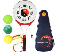 Raquette de Balle de Tai Chi, Raquette Force en Alliage d'aluminium et Silicone, équipement d'exercice Taiji pour débutant 'âge Moyen avec Ballon Fitness et Sac Rangement pour Le SPOR