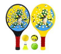 Raquette de dinosaure avec 2 raquettes et 4 balles, accessoire de sport léger au design dinosaure, avec 4 balles, portable, pour les activités de plein air, et filles