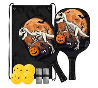 Raquette de pickleball squelette dinosaure à faible vibration Halloween | ensemble de palas de pickleball pour adultes hommes femmes