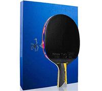 Raquette de ping-Pong avec étui de Transport Rigide | Raquette de Tennis de Table Professionnelle | Raquette de Tennis de Table avec poignée Ergonomique | 5 Lames de Bois avec Caoutchouc et éponge d