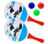 Raquette de Plage pour Les Loisirs, 2 Raquettes et 3 Balles2, Poignée Ergonomique Set de Beachball Jeu de Plage et de Jardin pour Toute la Famille, Jeux Plage pour Adultes