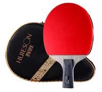 Raquette de tennis de table avec fibre de carbone et caoutchouc pour jeu agressif, batte de ping-pong pour l'entraînement, manche long léger de 200 à 210 g, compatible avec les raquettes 9 Star