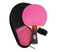 Raquette de tennis de table, lame en bois 7 plis avec long manche FL, raquette de ping-pong contrôle complet, éponge de dureté moyenne pour l'attaque et la défense, rose