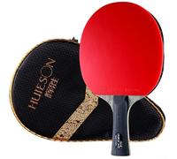 Raquette de tennis de table professionnelle 9 étoiles en fibre de carbone avec manche long et étui de protection pour l'entraînement (manche long)