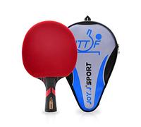 Raquette de Tennis de Table Professionnelle avec étui, Approuvé par ITTF Pingpong Raquette Paddle avec 9-Ply Bois et 8 Couches Lame de Carbone