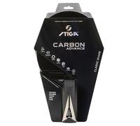 Raquette de Tennis de Table STIGA Carbon Advance. Bois 5+2 Plis avec 5 Couches de Bois et 2 Couches de Fibre de Carbone, Grand Sweet Spot Optispot Pro, revêtement Star Advance. Joueurs ambitieux