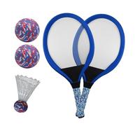 Raquette De Tennis - Ensemble De Raquettes De Badminton De Tennis 21,3 Pouces | Matériau En Maille Abs - 1 Paire De Raquettes Interactives Parent-enfant Avec Balle De Volant Pour Débutants, Utilisatio