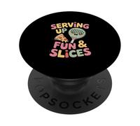 Raquette de tennis et pizza au design amusant PopSockets PopGrip Adhésif