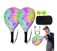 Raquette de tennis pour adulte, raquette de lumineuse légère avec 2 balles, fibre de carbone, mousse accessoires de sport pour adultes et juniors, entraînement quotidien, sports de plein air