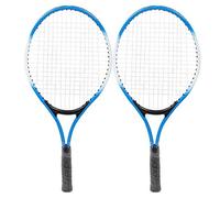 Raquette de tennis pour débutants - Raquette de tennis pour enfants - 13,6 à 15,9 kg - Alliage de fer avec sac de transport pour balles - Pour débutants (bleu, noir)