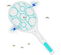 Raquette électrique anti-mouches à moustiques rechargeable à LED avec lumières, nuisibles, insectes, filet de sécurité à 3 couches