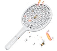 Raquette Electrique Insectes, Raquette Moustique Electrique, Tapette a Mouche | Gold Zone Voltage, Maille 3 mm Ultra-Dense, Poids Pomme, AA (Non incluses), intérieur/extérieur, Embouts Swat Pro