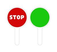 RAQUETTE STOP/VERT. PALETTE DE SIGNALISATION STOP/VERT. RAQUETTE CIRCULATION DU PUBLIC. PANNEAU SIGNALISATION AIDE AU TRAFIC. PANNEAU K10