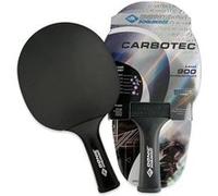Raquette tennis de table SCHILDKROT CarboTec 900 20% carbone QRC allround manche droit Face rouge, manche noir, tranches de lame noires avec une ligne d’accent blanche. G