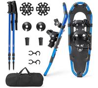 Raquettes à Neige 21’’ COSTWAY-en Aluminium-Bâtons de Ski Rétractables-Sac de Transport-Fixation à Double Cliquet-35 à 40 EU-Marine