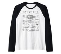 Raquettes à Neige d'hiver randonnée Vintage imprimé Verni Manche Raglan