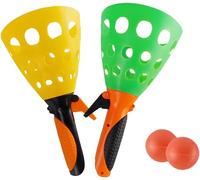 Raquettes Boule au Panier Cliquez et Prendre Click And Catch Ball Game Raquette Lance Balles Lance Jeu Boule au Panier Acchiper la Balle Set 2 Raquettes 2 Balles Basket Pop & Catch (cm 18.5)