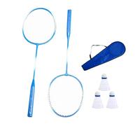 Raquettes de badminton pour 2 joueurs - Kit duo avec cadre en acier, équipement de match robuste, ensemble extérieur amusant, ensemble d'entraînement stable avec construction résistante aux chocs | Ki