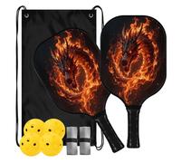 Raquettes de pickleball en graphite Beast Fiery Winged Beast | ensemble de palas de pickleball pour adultes hommes femmes