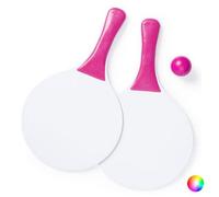 Raquettes De Plage Bicolore En Bois Avec Balle - Jeu De Plage, Mer Et Piscine Couleur - Orange