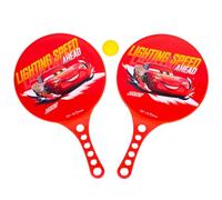 Raquettes en Plastique pour Enfants, (Stitch, Disney, Star Wars, Marvel, Paw Patrol) Raquettes pour Jouer dans Le Jardin + Balle en Caoutchouc (Disney Cars, 36,5 cm)