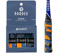 Raquex Evoke Overgrip - Ruban adhésif pour Raquettes de Tennis - Surgrip antidérapant pour Raquettes de Tennis, Badminton et Squash - Lot de 3 (Camouflage Brillant)