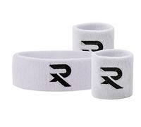 Raquex Lot de 2 Bracelets et 1 Bandeau - Ajustement Parfait - Coton Extensible - Blanc