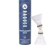 Raquex Volants de Badminton en Plumes de Nylon Tube de 6 Volants en liège Naturel - Trois Options de Vitesse - Volants Blancs ou Jaunes -Volants de Badminton durables pour l'intérieur et l'extérieur