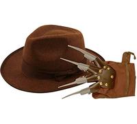 RARA® Costume d'Halloween Freddy Krueger pour adulte avec chapeau et griffe de gant ~ ELM Street Horror Cosplay Déguisement