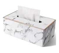 Rarapop Boîtes à mouchoirs en Cuir PU, Distributeur de Mouchoir rectangulaire - pour décorer la Maison, Le Bureau ou la Salle de Bain (Marbre)