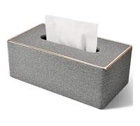 Rarapop Boîtes à mouchoirs en Cuir PU, Distributeur de Mouchoir rectangulaire - pour décorer la Maison, Le Bureau ou la Salle de Bain (Gris)