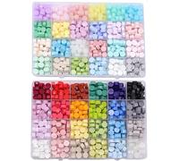 Rarapop Lot de 1200 perles de cire à cacheter - 48 couleurs kit timbre de sceau en cire - Idéal pour lettres, invitations mariage, cartes de voeux, emballages cadeaux et créations DIY(MM)