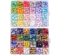 Rarapop Lot de 1200 perles de cire à cacheter - 48 couleurs kit timbre de sceau en cire - Idéal pour lettres, invitations mariage, cartes de voeux, emballages cadeaux et créations DIY(BD)