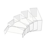Rarapop Présentoir en acrylique - Lot de 5 plateformes en acrylique transparent - Idéal pour cupcakes, pâtisseries, bijoux, parfums, figurines