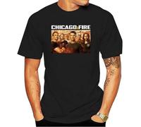 Rare !! Chicago-Fire-TV-Show-Mens-Black 2020 T-Shirt Funny Tee Shirt Black Manches Courtes(Small)
