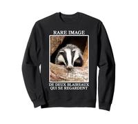 Rare Image de Deux Blaireaux Qui se Regardent Drôle Humour Sweatshirt