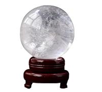 Rare Magic Crystal Ball Art Decor Orb Sphere with Stand Base,White Crystal ball-6cm