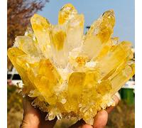 Rare nouveau spécimen de grappe de cristal de Quartz fantôme jaune pierre de cristal de LIUZIIHAYIN (Size : 200-250g)